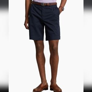Polo Ralph Lauren Shorts Men Stretch Chino Flat-Front Navy Classic Fit Casual